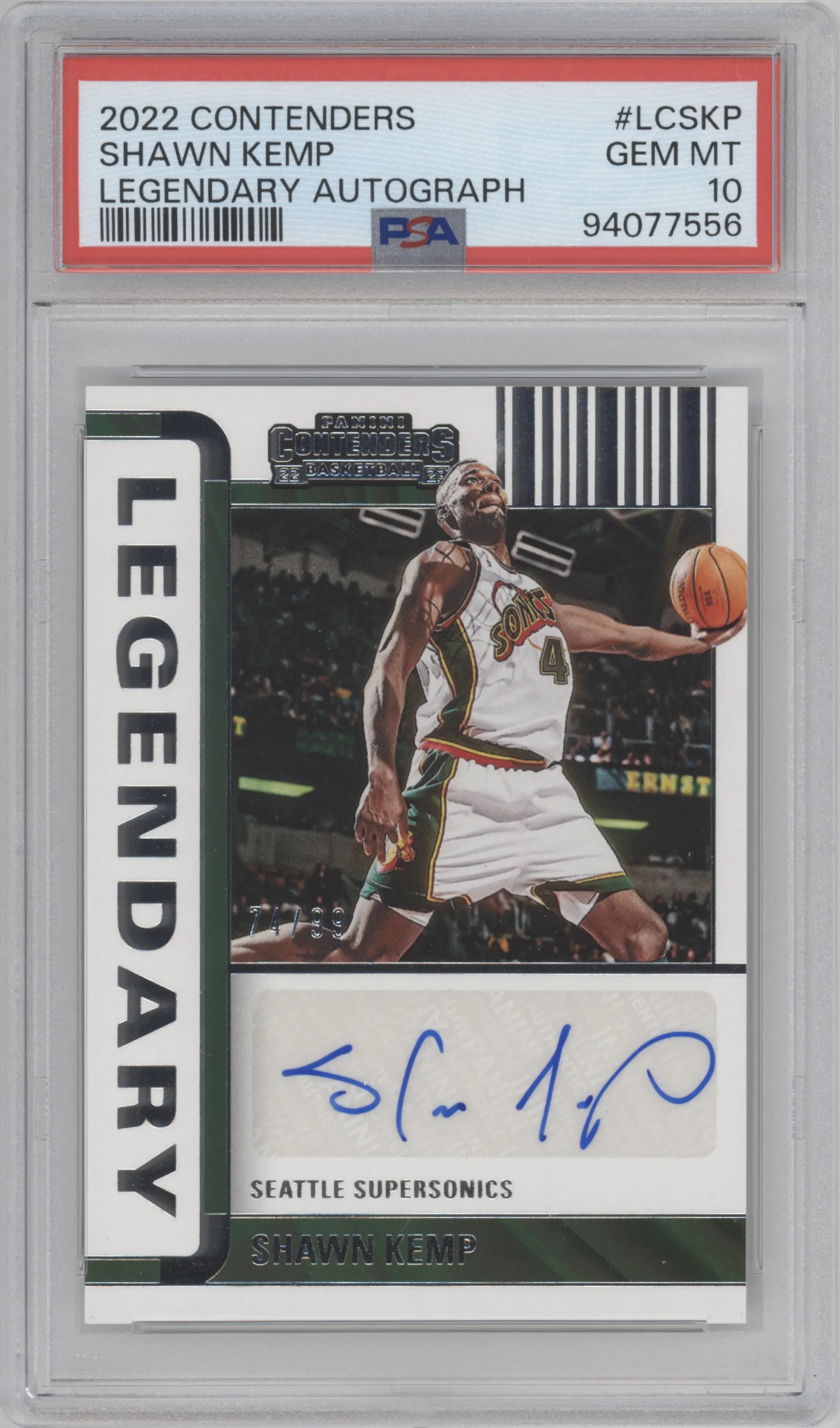 2022 Panini Contenders Legendary Auto Shawn Kemp PSA 10