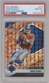 John Elway from the 2021 Panini Mosaic set featuring a Reactive Orange parallel graded by PSA and given an overall grade of 10.