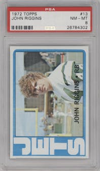 John Riggins from the 1972 Topps set graded by PSA and given an overall grade of 8.