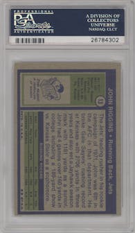 John Riggins from the 1972 Topps set graded by PSA and given an overall grade of 8.