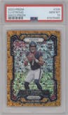 C.J. Stroud from the 2023 Panini Prizm set featuring a Disco parallel graded by PSA and given an overall grade of 10.