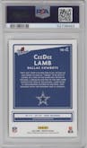 CeeDee Lamb from the 2020 Panini Donruss set graded by PSA and given an overall grade of 10.