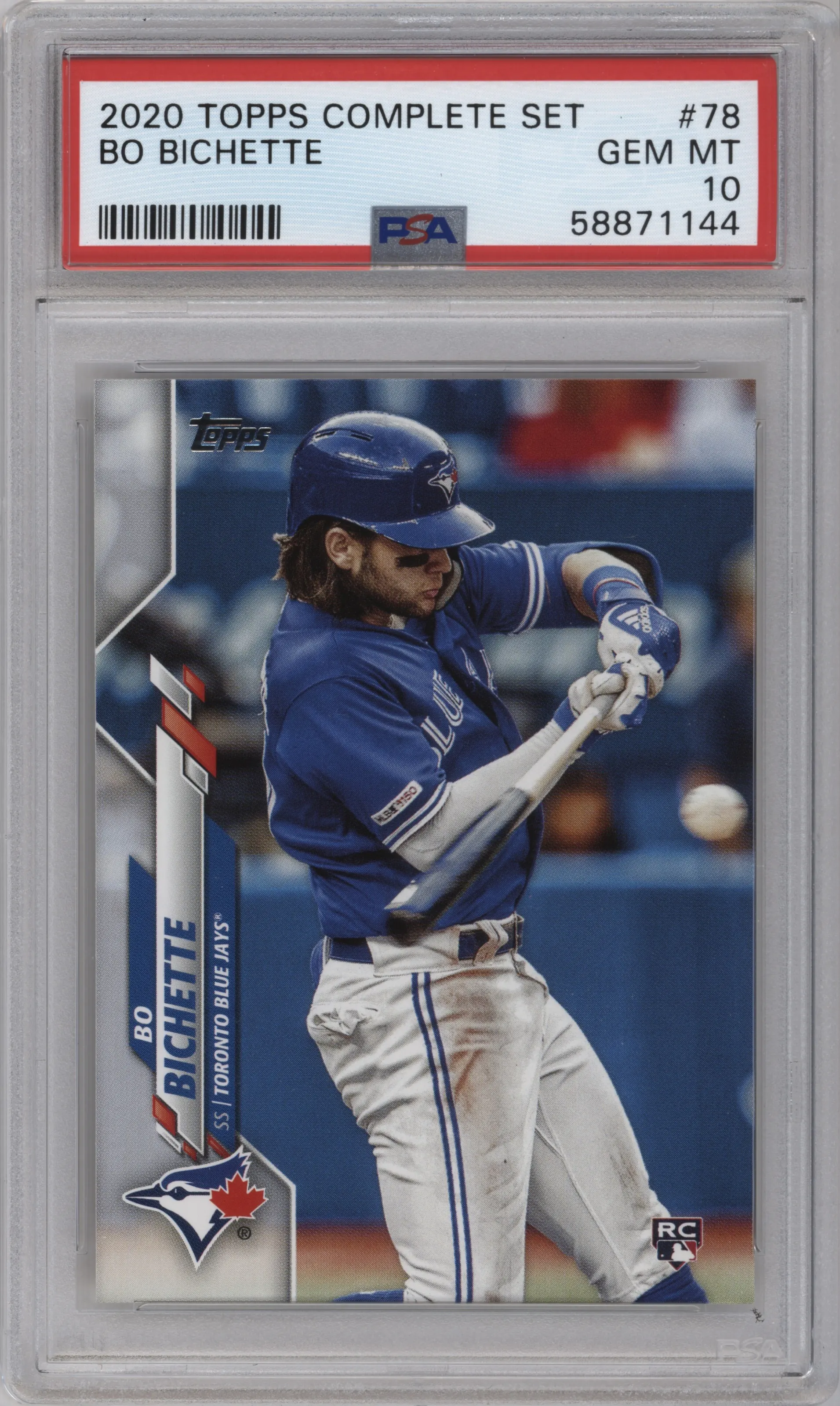 2020 Topps Complete Set Bo Bichette PSA 10