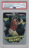 Corbin Carroll from the 2023 Topps Cosmic Chrome set graded by PSA and given an overall grade of 10.