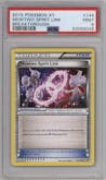 Mewtwo Spirit Link from the 2015 Pokemon XY set graded by PSA and given an overall grade of 9.