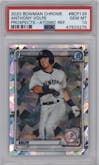 Anthony Volpe from the 2020 Bowman set featuring a Atomic Refractor parallel graded by PSA and given an overall grade of 10.
