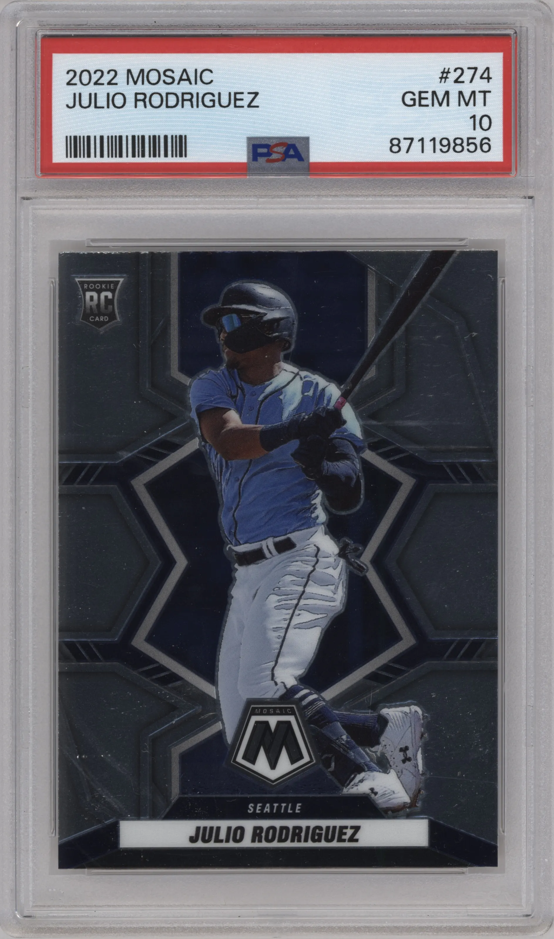 2022 Panini Mosaic Julio Rodriguez #274 PSA 10