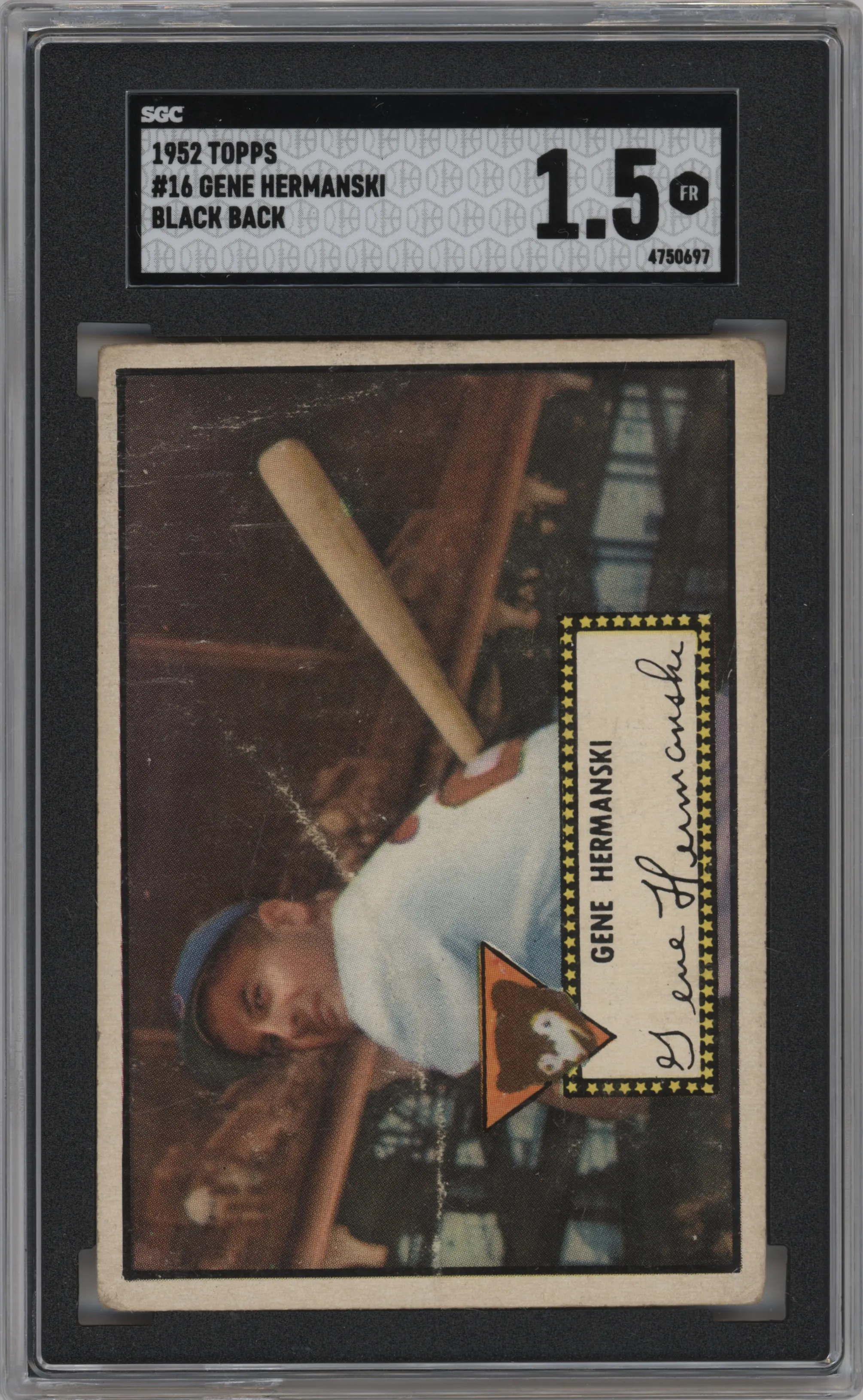 1952 Topps Gene Hermanski Black Back SGC 1.5