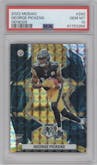 George Pickens from the 2022 Panini Mosaic set featuring a Genesis parallel graded by PSA and given an overall grade of 10.