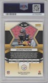 George Pickens from the 2022 Panini Mosaic set featuring a Genesis parallel graded by PSA and given an overall grade of 10.