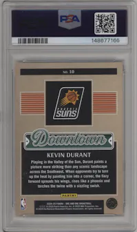 Kevin Durant from the 2024-25 Panini One and One set graded by PSA and given an overall grade of 10.