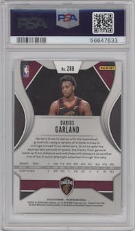 Darius Garland from the 2019-20 Panini Prizm set graded by PSA and given an overall grade of 10.