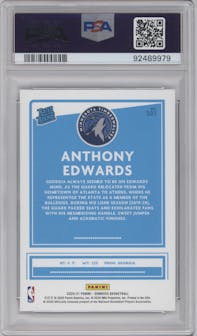 Anthony Edwards from the 2020-21 Panini Donruss set graded by PSA and given an overall grade of 10.