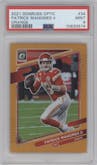 Patrick Mahomes II from the 2021 Panini Donruss Optic set featuring a Orange  parallel graded by PSA and given an overall grade of 9.
