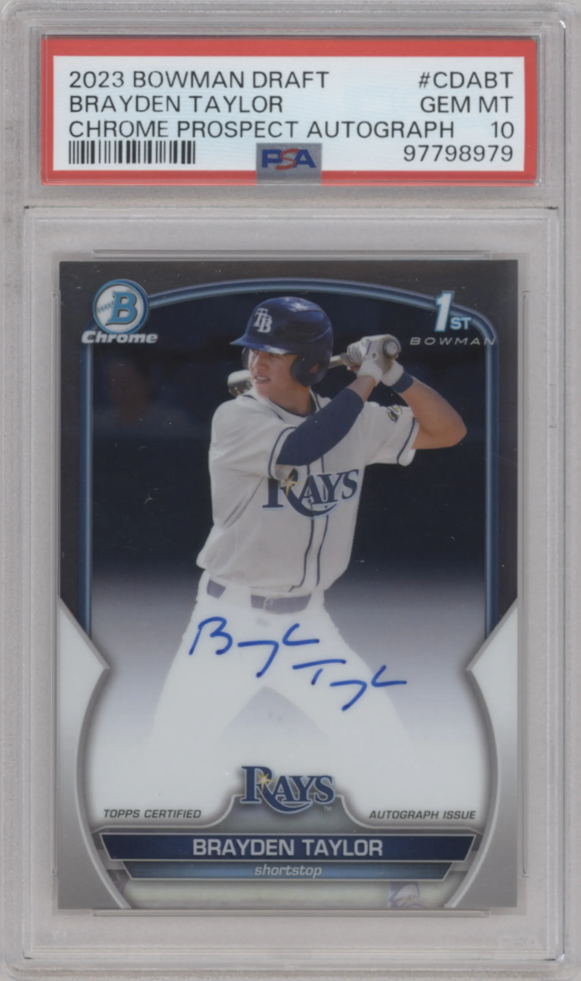 2023 Bowman Draft Chr.Pros.Auto Brayden Taylor #CDA-BT PSA 10