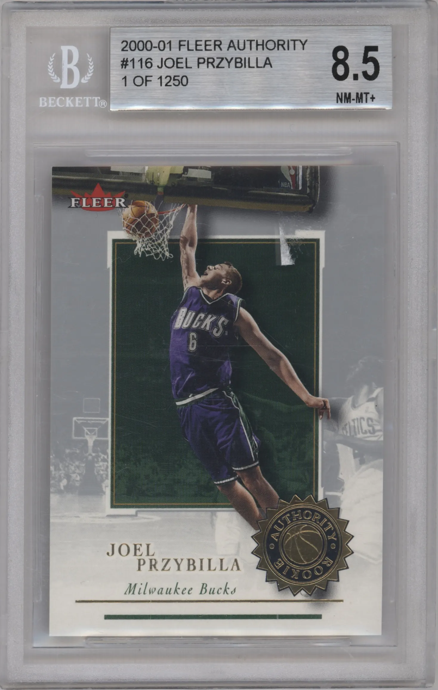 2000 Fleer Authority Rookies Joel Przybilla #116 BGS 8.5