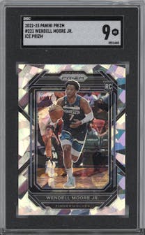Wendell Moore Jr. from the 2022-23 Panini Prizm  set featuring a Ice Prizm parallel graded by SGC and given an overall grade of 9.