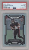 Bijan Robinson from the 2023 Panini Prizm set featuring a Silver Prizm parallel graded by PSA and given an overall grade of 10.