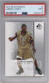 LeBron James from the 2011-12 SP Authentic set graded by PSA and given an overall grade of 9.