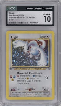 Lugia from the 2000 Pokemon Neo Genesis set graded by CSG and given an overall grade of 10.