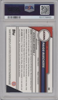 Paige Bueckers from the 2023-24 Bowman U Chrome Sapphire set graded by PSA and given an overall grade of 10.
