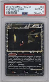 Umbreon from the 2010 Pokemon HG & SS set graded by PSA and given an overall grade of 10.