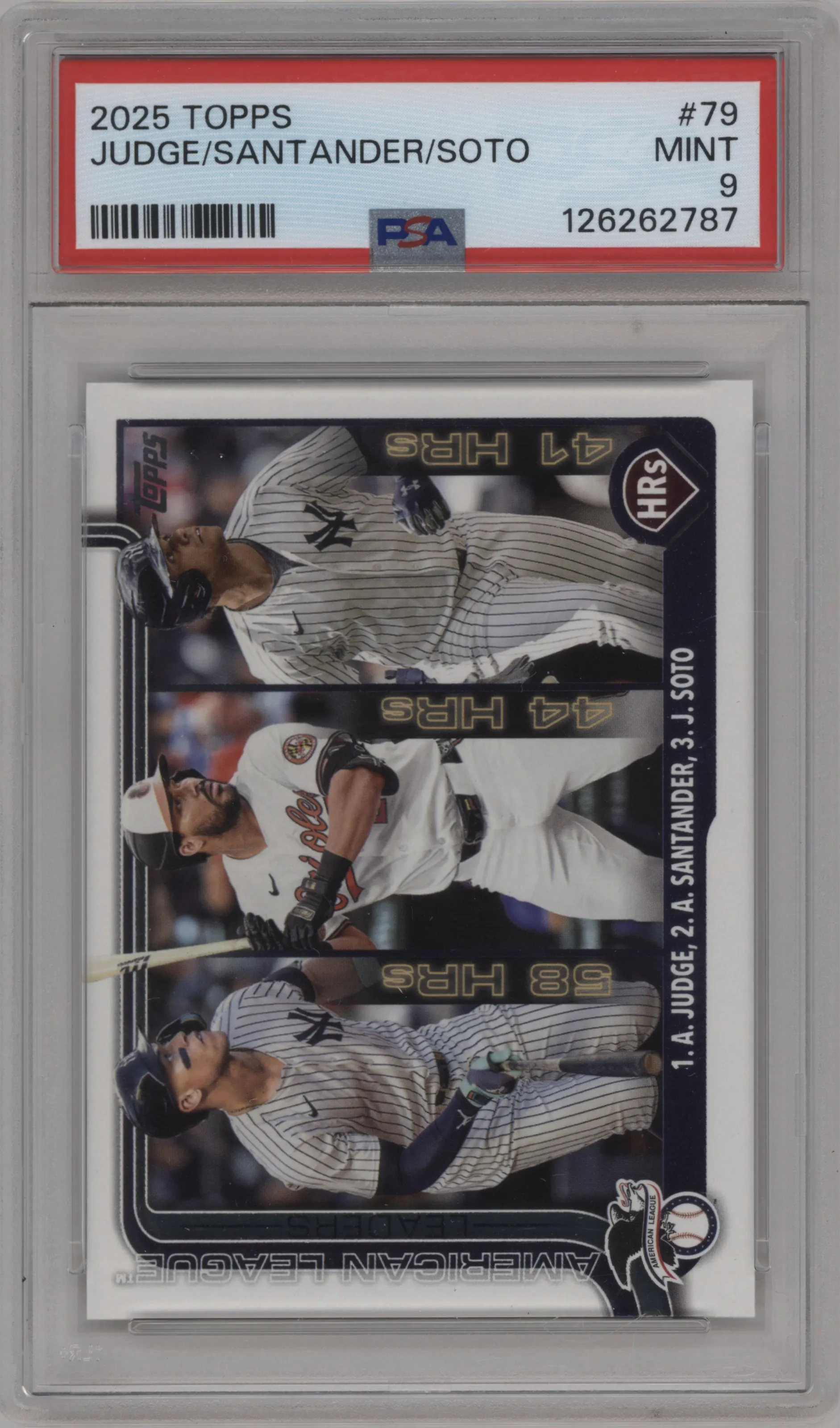 2025 Topps Aaron Judge/Anthony Santander/Juan Soto PSA 9