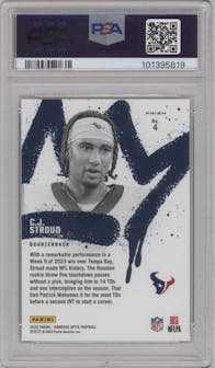 C.J. Stroud from the 2023 Donruss Optic set graded by PSA and given an overall grade of 10.