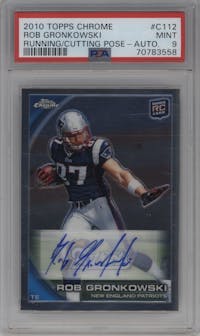 Rob Gronkowski from the 2010 Topps Chrome set graded by PSA and given an overall grade of 9.