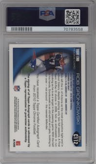 Rob Gronkowski from the 2010 Topps Chrome set graded by PSA and given an overall grade of 9.