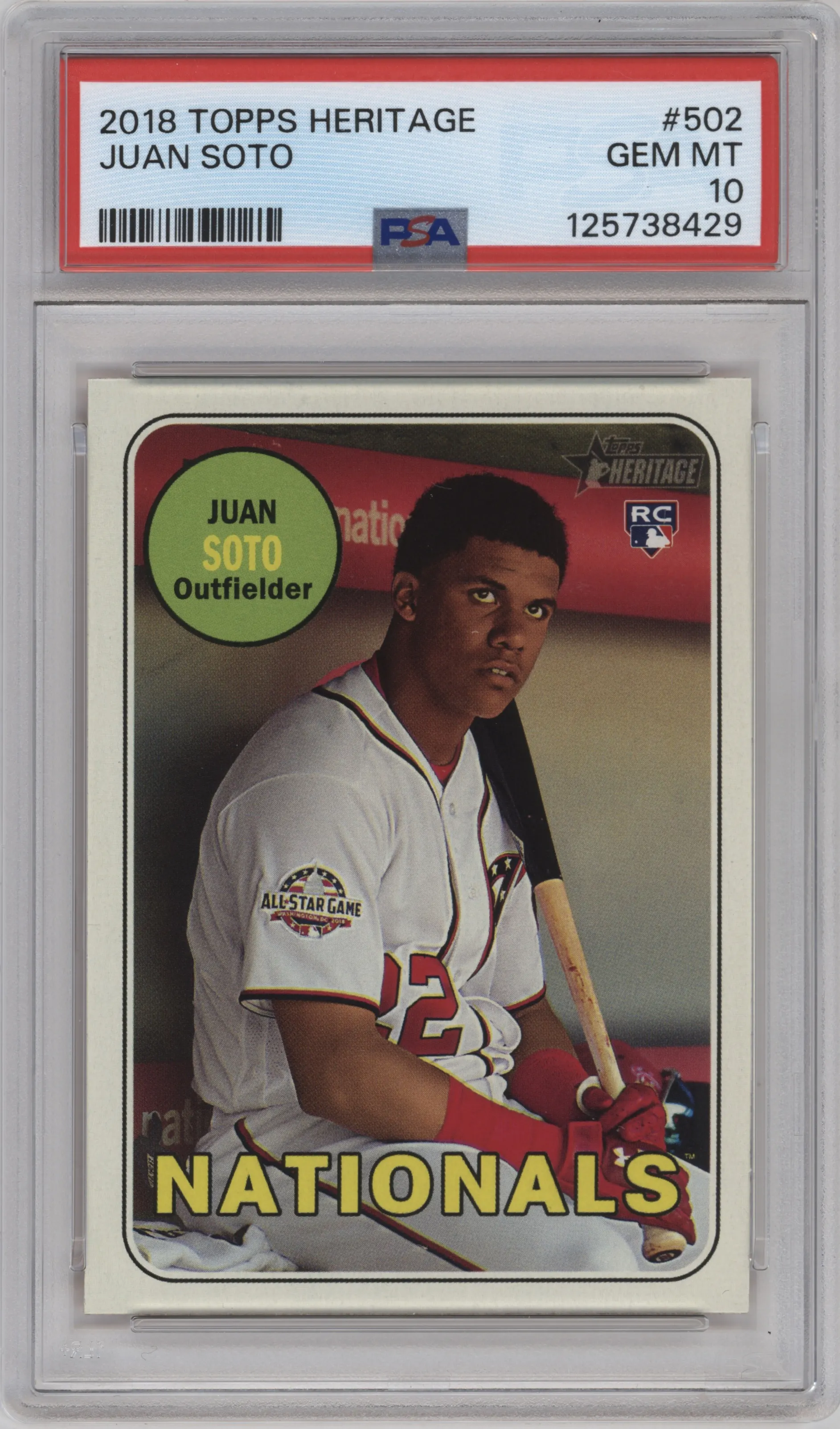 2018 Topps Heritage High Number Juan Soto #502 PSA 10