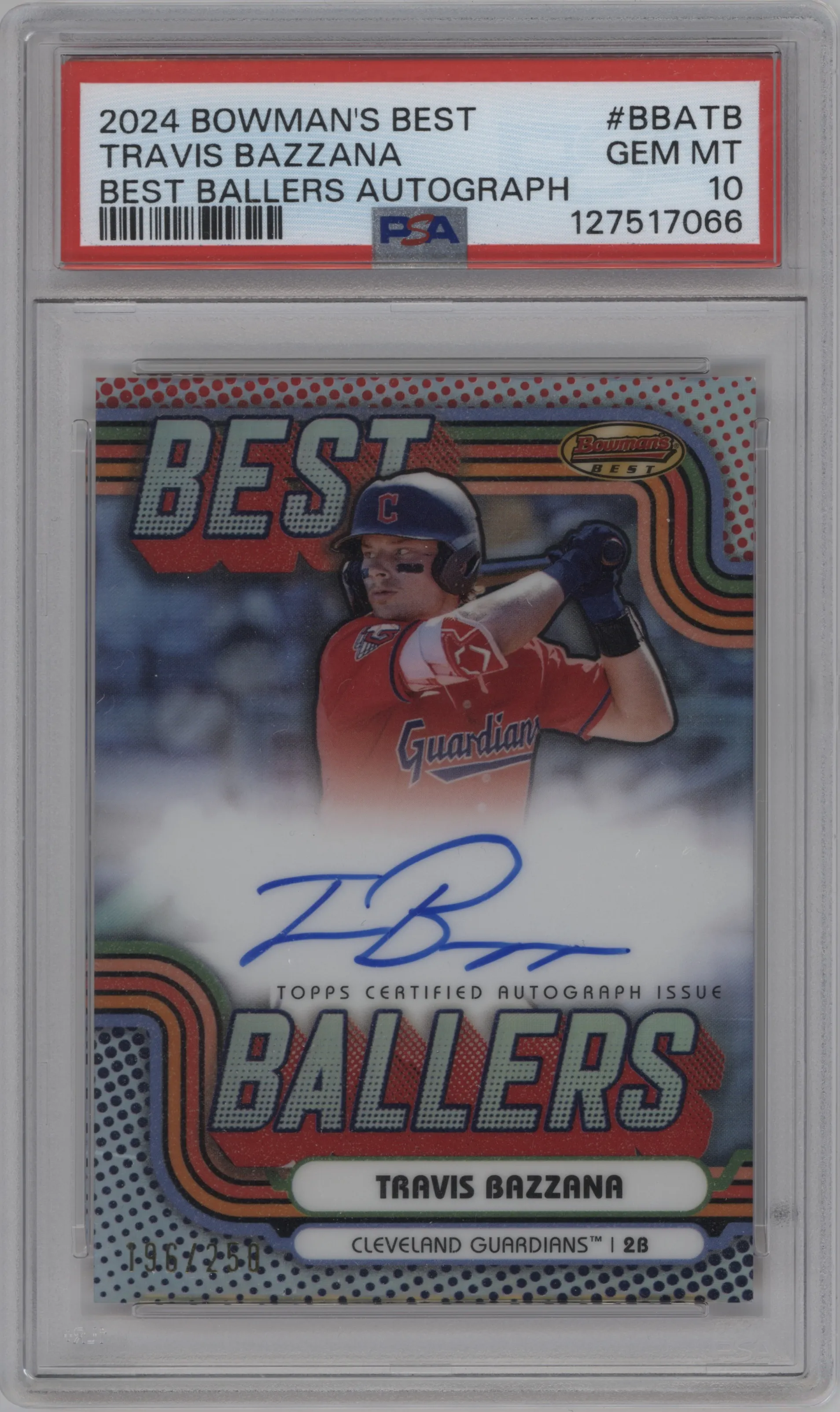 2024 Bowman's Best Best Ballers Auto Travis Bazzana #BBA-TB PSA 10