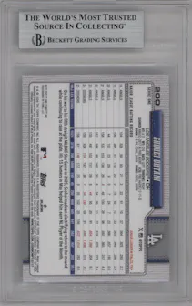 Shohei Ohtani from the 2026 Topps set graded by Beckett and given an overall grade of 9.