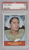 Joe Namath from the 1967 Topps set graded by PSA and given an overall grade of 5.