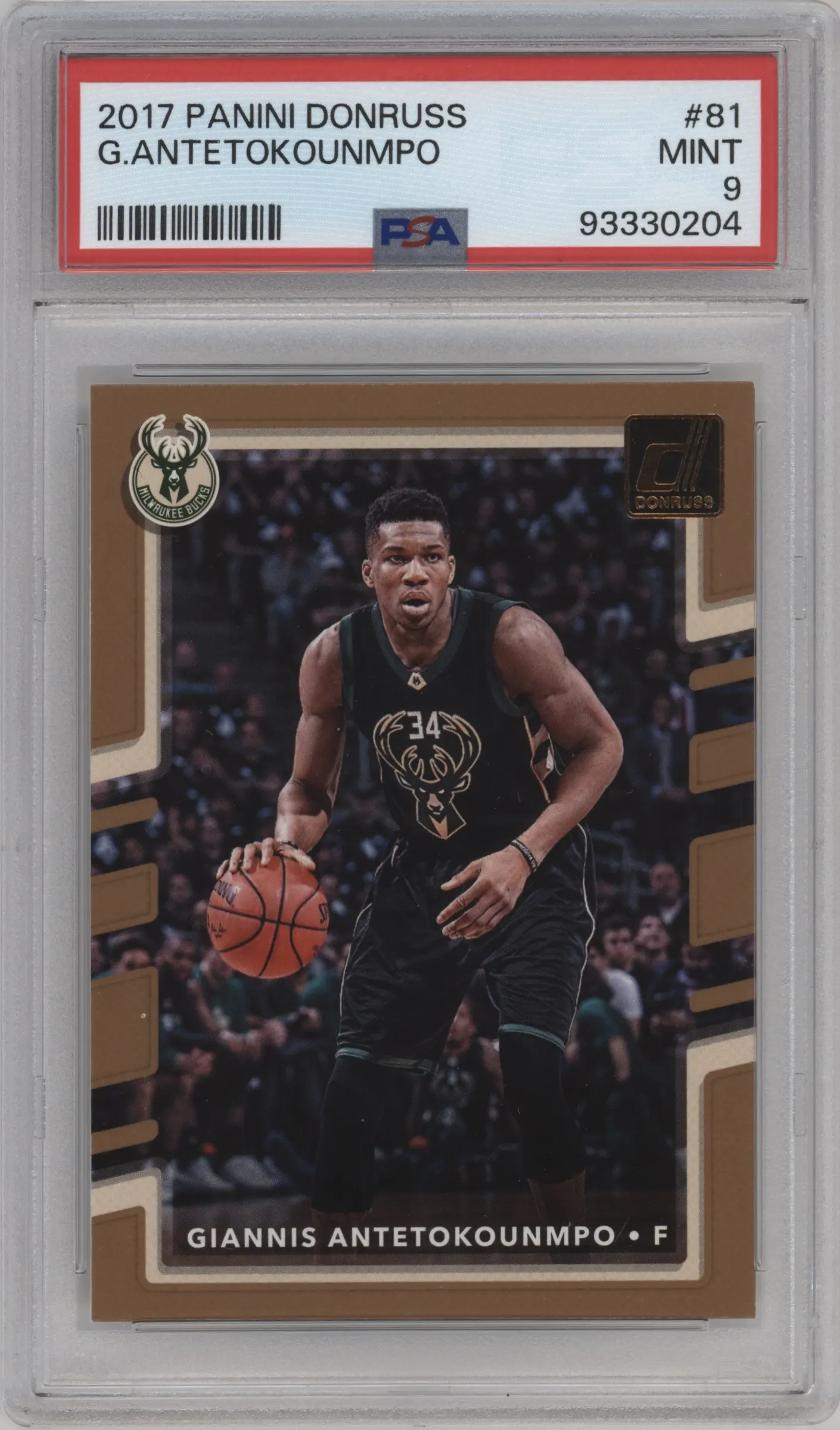2017 Panini Donruss Giannis Antetokounmpo #81 PSA 9