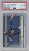 Fernando Tatis Jr. from the 2019 Topps Chrome set featuring a Refractor parallel graded by PSA and given an overall grade of 10.