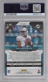 Tua Tagovailoa from the 2020 Panini Prizm set featuring a Red Ice Prizm parallel graded by PSA and given an overall grade of 9.