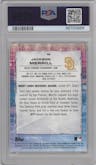 Jackson Merrill from the 2021 Bowman’s Best set graded by PSA and given an overall grade of 10.