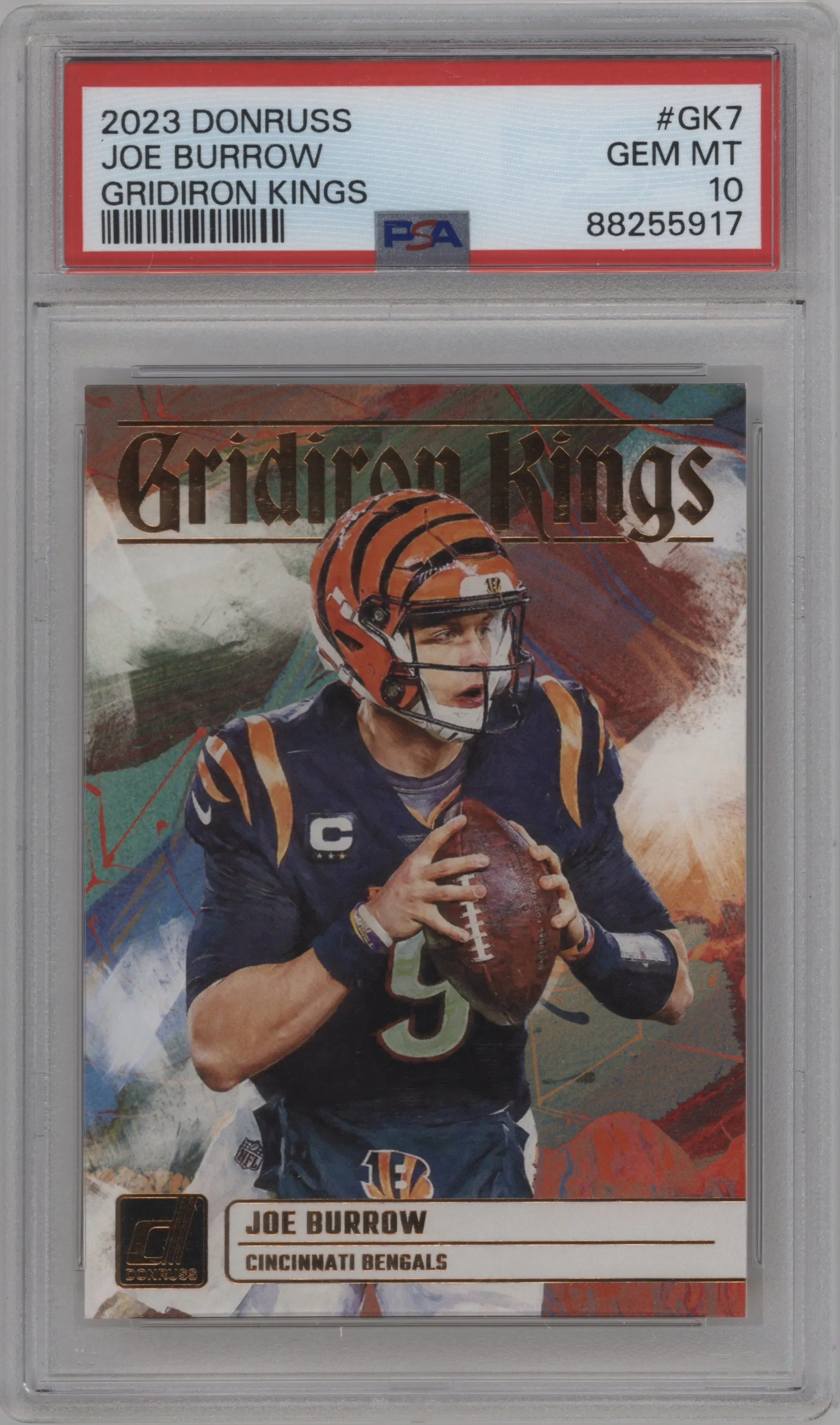 2023 Panini Donruss Gridiron Kings Joe Burrow #GK-7 PSA 10