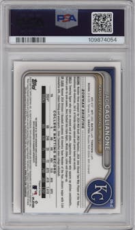 Jac Caglianone from the 2024 Bowman Draft set graded by PSA and given an overall grade of 10.