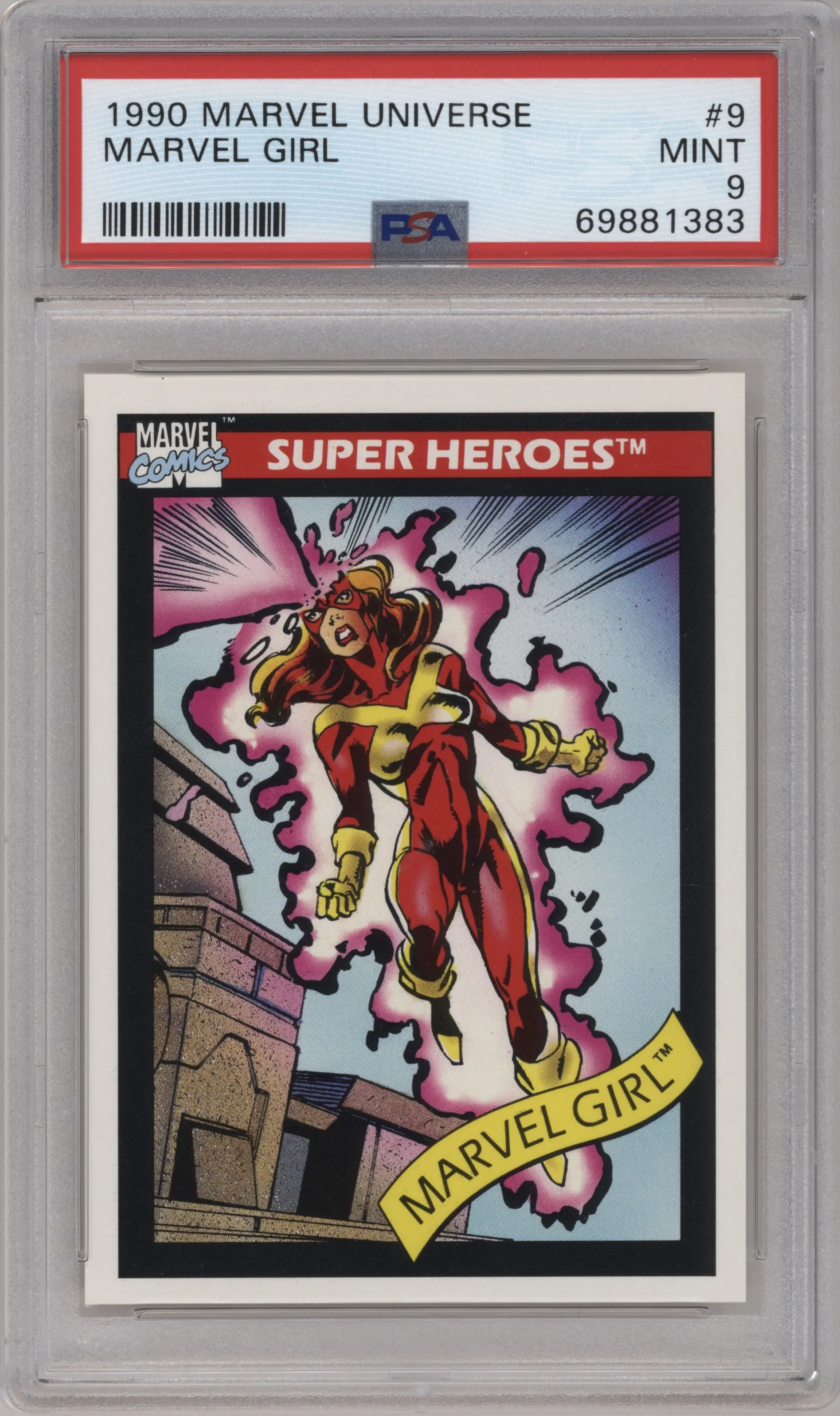 1990 Impel Marvel Universe Marvel Girl #9 PSA 9