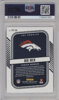 Bo Nix from the 2024 Donruss set graded by PSA and given an overall grade of 10.