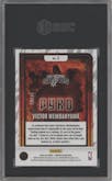 Victor Wembanyama from the 2023-24 Panini Phoenix set featuring a International Blue parallel graded by SGC and given an overall grade of 8.5.