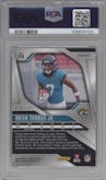 Brian Thomas Jr. from the 2024 Panini Prizm set featuring a Red Wave parallel graded by PSA and given an overall grade of 9.