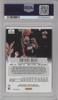 Dwyane Wade from the 2023-24 Panini Prizm Deca set featuring a Mojo parallel graded by PSA and given an overall grade of 10.