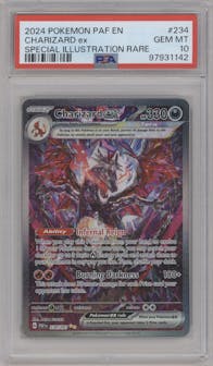 Charizard ex from the 2024 Pokemon SV set graded by PSA and given an overall grade of 10.