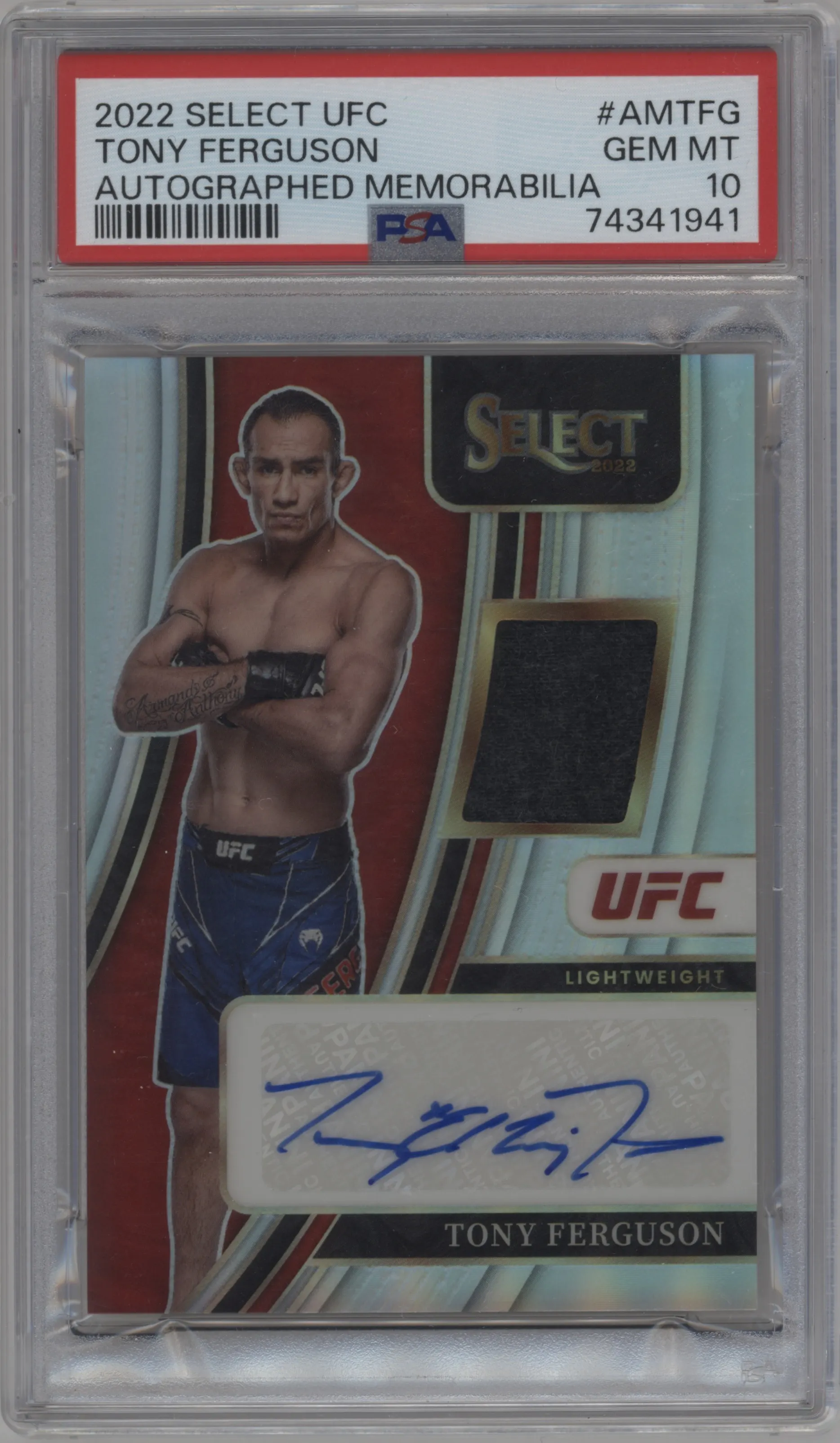 2022 Panini Select UFC Mem.Auto Tony Ferguson #AM-TFG PSA 10