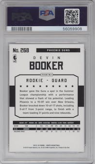 Devin Booker from the 2015-16 Panini NBA Hoops set graded by PSA and given an overall grade of 10.
