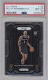 Victor Wembanyama from the 2023-24 Panini Prizm set graded by PSA and given an overall grade of 10.