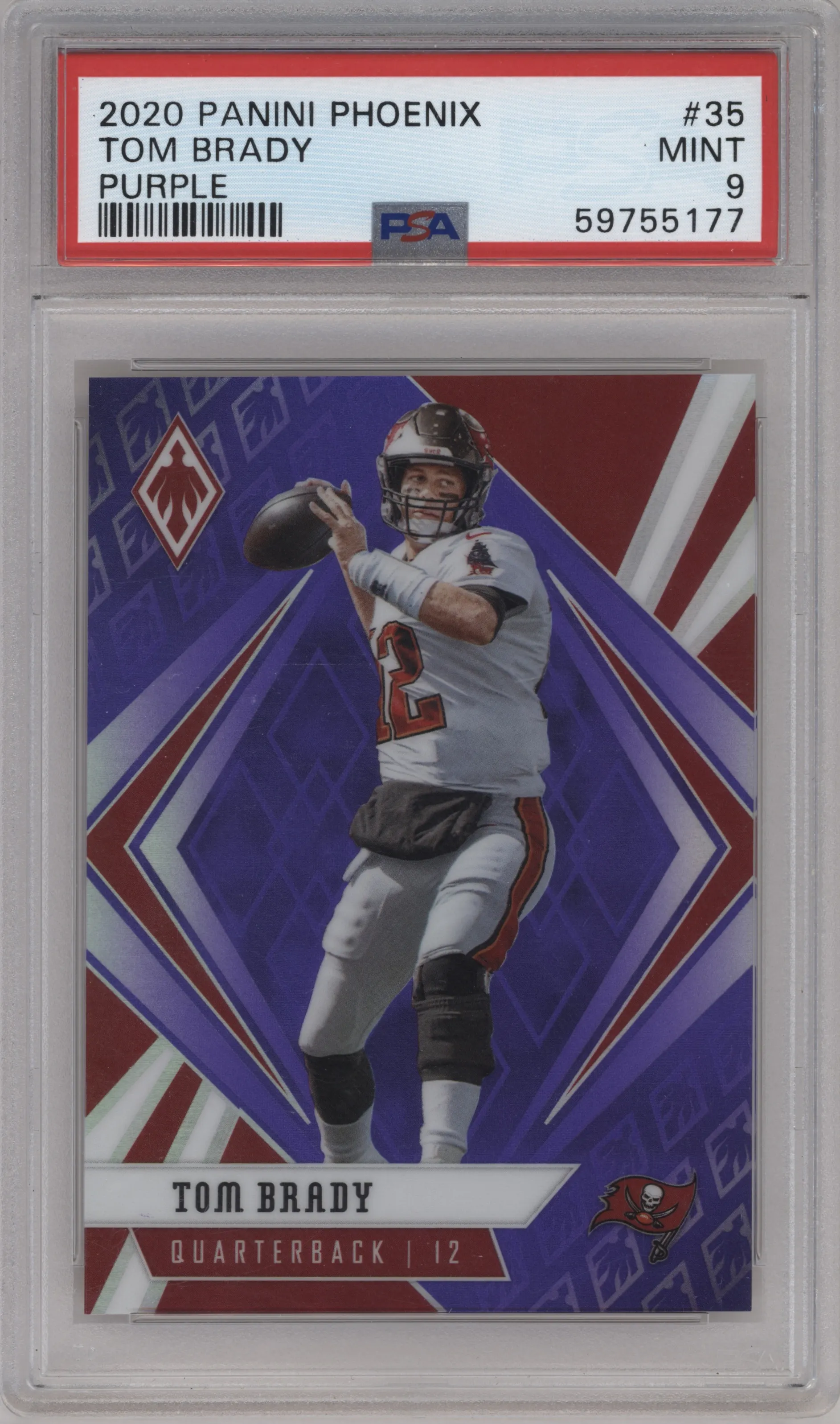2020 Panini Phoenix Tom Brady Purple #35 PSA 9